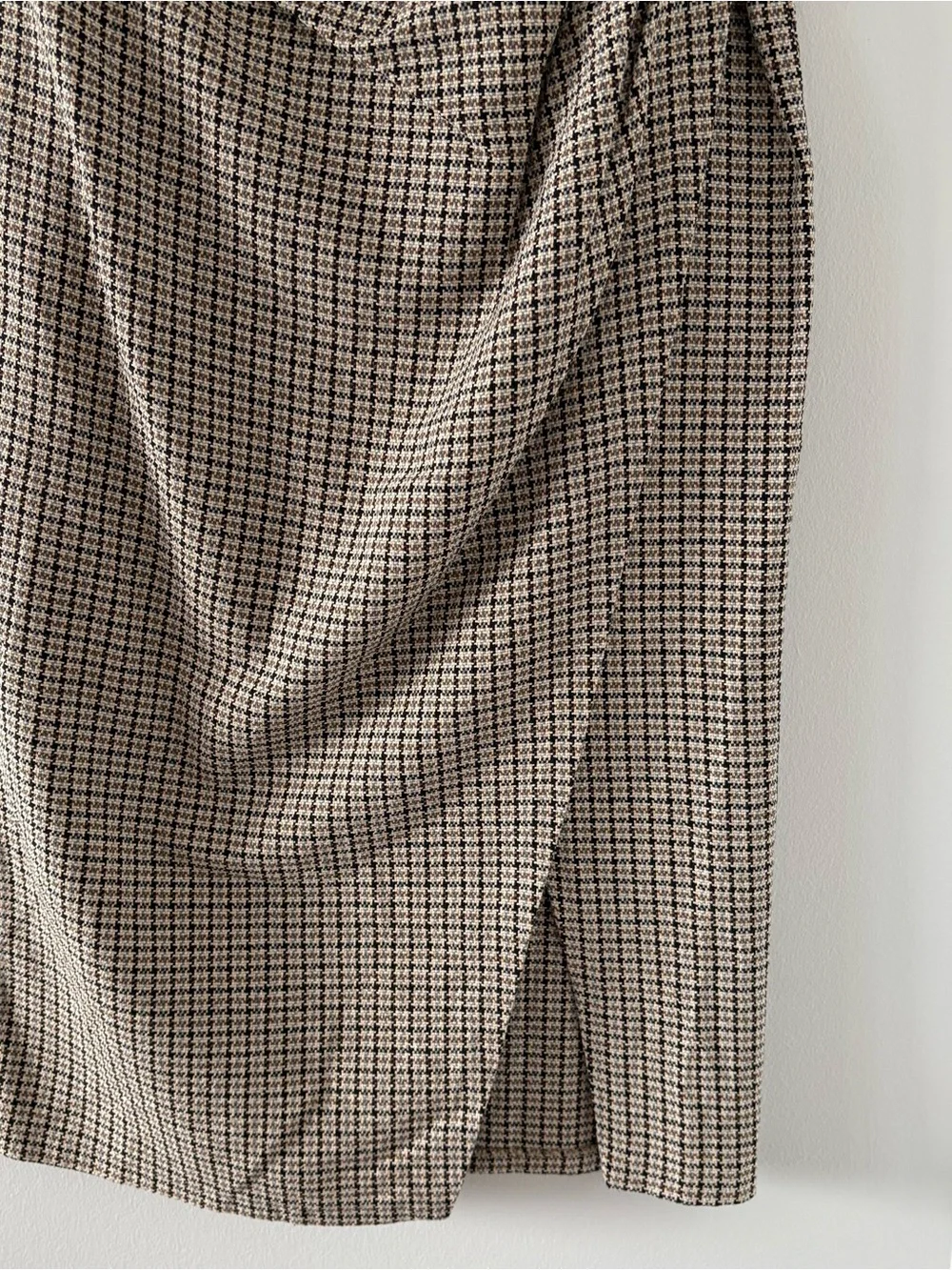 Zara‎ Wrap Buttons Pencil Skirt Plaid Houndstooth Check Size M NWOT